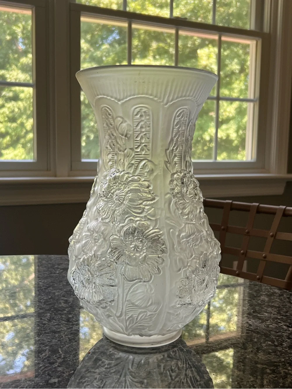Imperial Glass Poppy Show Frosted Vase